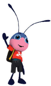 Red and black angry bird character